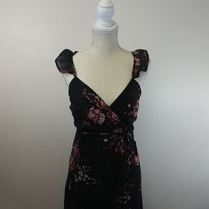 Floral Black and Pink Women's Dress